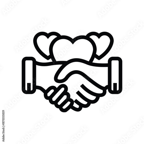 Successful handshake partnership deal clip art for cooperation, teamwork, and trust. Represents collaboration, welcome agreement, and commitment union