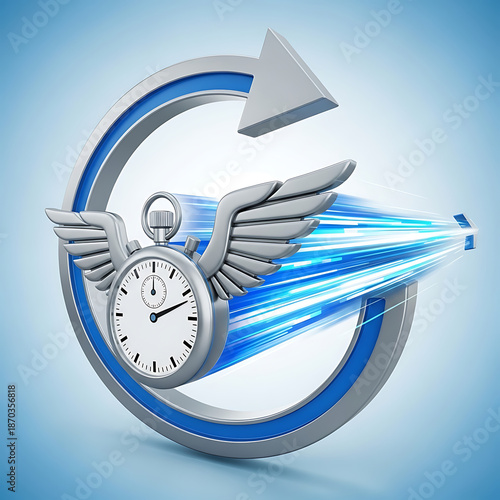 Time Flies With Speed And Efficiency Symbol