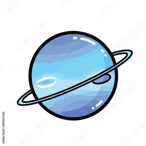 A blue planet with rings in space