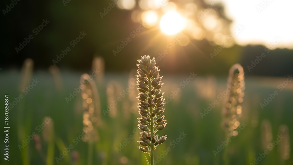 Fototapeta premium Field Plant During Sunrise