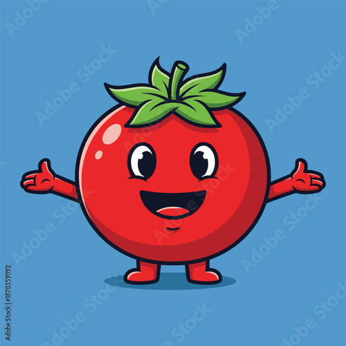 Happy tomato character