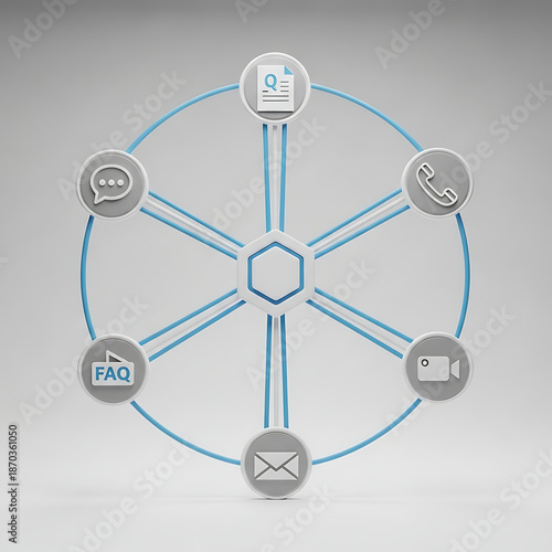 Customer Support Channels Communication Network Concept