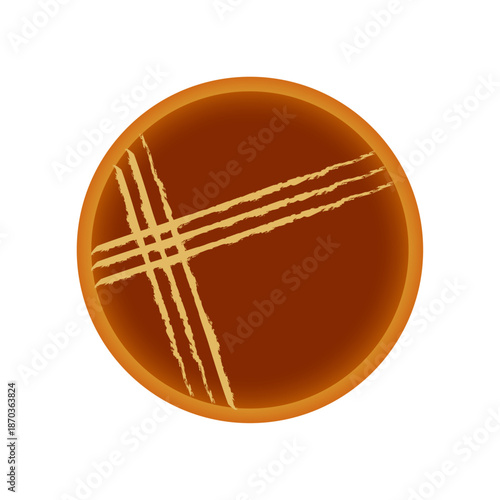 フランス伝統菓子ガレット・ブルトンヌの美味しそうな焼き菓子イラスト