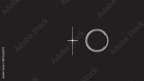 Abstract Geometric Design A Minimalist Fusion of a Plus Symbol and a Circle on a Dark Background
