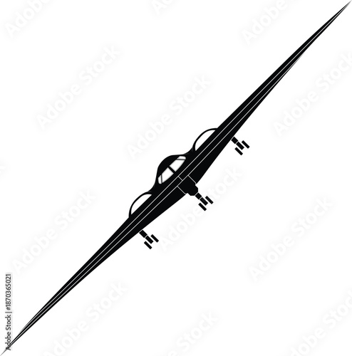 Silhouette of a b2 spirit bomber front view vector illustration. B2 spirit bomber aircraft front view vector. 