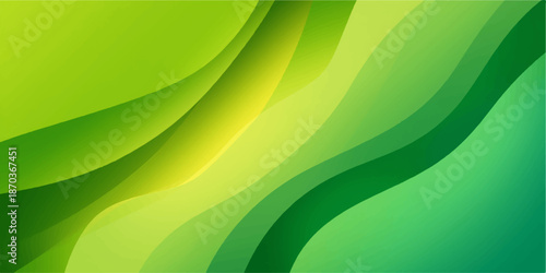 Abstract green wavy background with flowing lines and dynamic curves