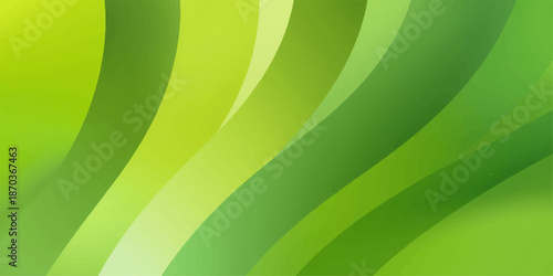 Abstract green vector background with waves and dynamic lines