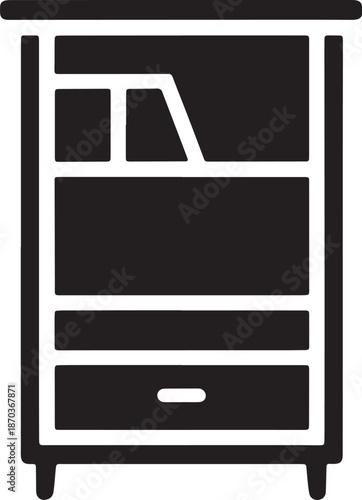 Wooden dresser with multiple compartments and drawer for bedroom storage furniture