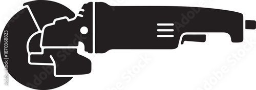 Angle Grinder Silhouette, Power Tool Vector, Construction Equipment Icon, Industrial Grinder icon, Black Tool Silhouette