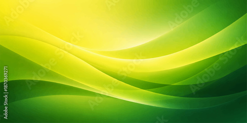 Abstract green wave background with smooth flowing lines and light textures