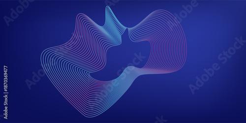 Blue and purple violet vector abstract particles soundwave background