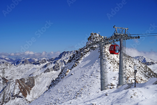 Cable car at Dagu Glacier National Park, Sichuan China the 