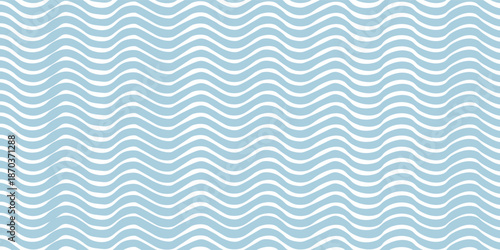 Seamless Wave Pattern, Hand drawn water sea vector background. Wavy beach print, curly grunge paint lines,