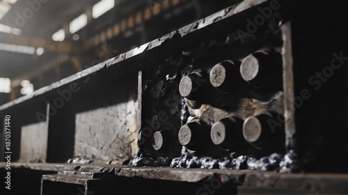 Industrial Metal Beams in Manufacturing Facility