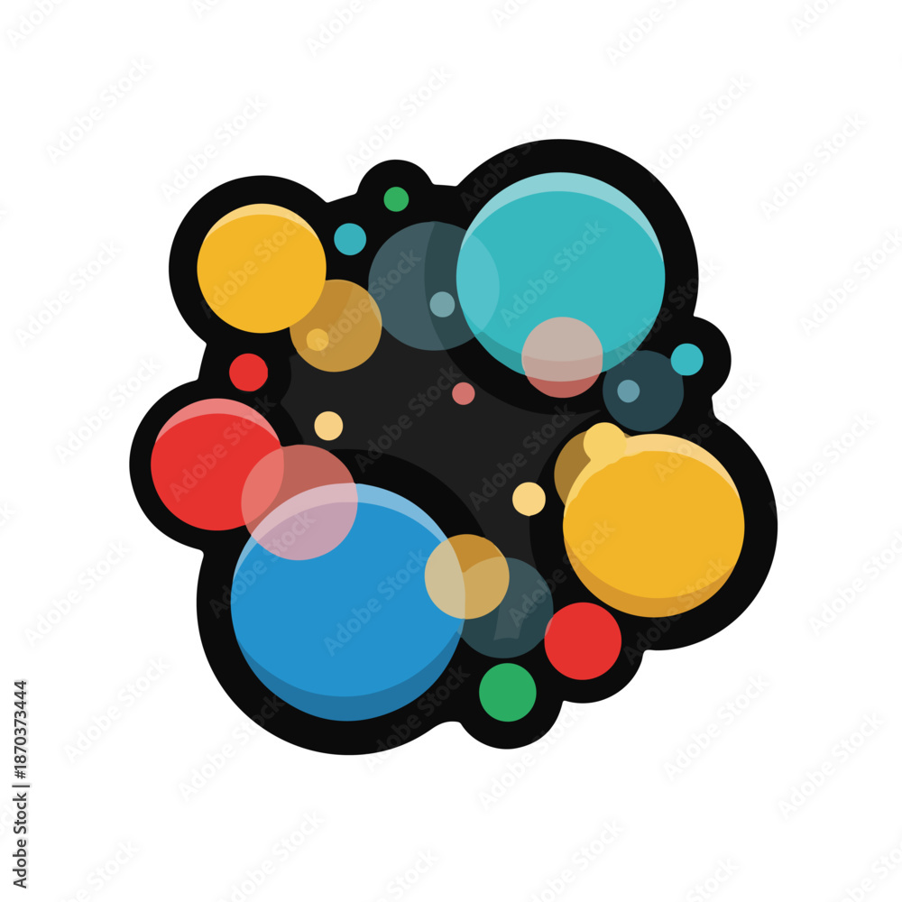 Fototapeta premium A colorful cluster of bubbles