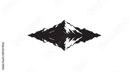 Monochromatic Mountain Reflection: A stark, minimalist depiction of majestic mountains mirroring in still waters. It captures the essence of tranquility and the raw beauty of nature.