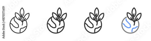 The Ultimate earth Styles with Variations Line of icon set vector illustration  