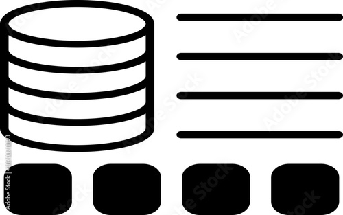Minimalist Database Schema Icon - Modern Data Architecture Graphic