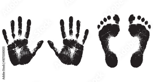 Handprints and Footprints Showing Palms and Soles