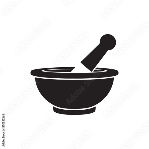 Pharmacy icon ,mortar icon flat style illustration on white back ground