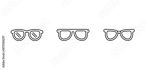 Collection of different eyeglasses for vision correction