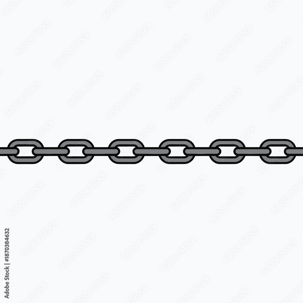 Obraz premium Simple chain illustration on white background
