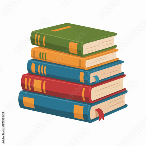 Stack of books with different colored covers