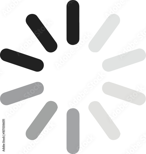 A classic circular loading bar or spinner icon, symbolizing waiting time, software processing, or a work in progress.