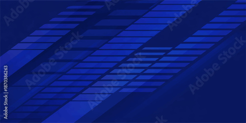 Futuristic blue abstract background featuring a geometric mosaic pattern of digital square tiles for modern technology and business web design