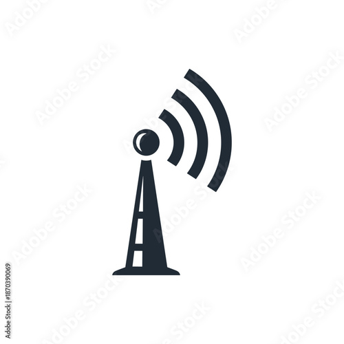 Radio Tower Broadcasting Signals Icon