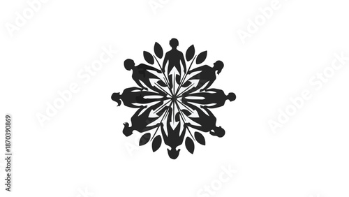 Diverse group of people forming a harmonious circle, symbolizing unity and connection.