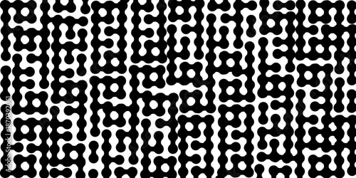 Set of background with black liquid connected circle dots. Metaballs pattern on white. abstract geometric shapes