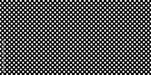 Seamless monochrome pattern with polka dots. Dotted background. Endless decorative linear round texture. Black and white decorative element. Geometric pointillist texture.