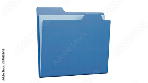 Blue File Folder with Documents
