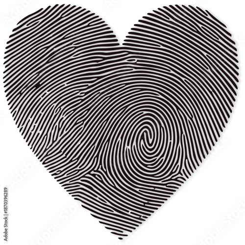 Fingerprint Heart Symbol – Love, Identity & Human Connection Concept