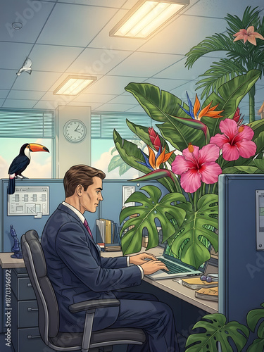Surreal Office Jungle