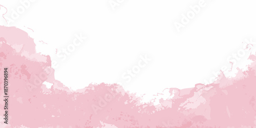 Soft pink watercolor wash with a white central space abstract background