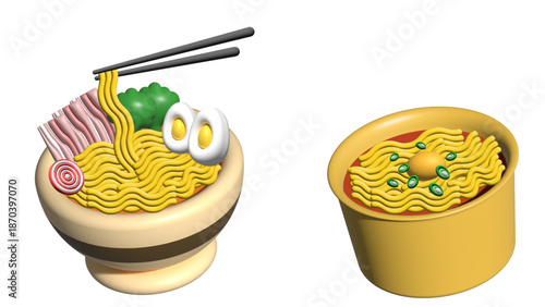 3D라면(식품+음식+면+계란+간편식)