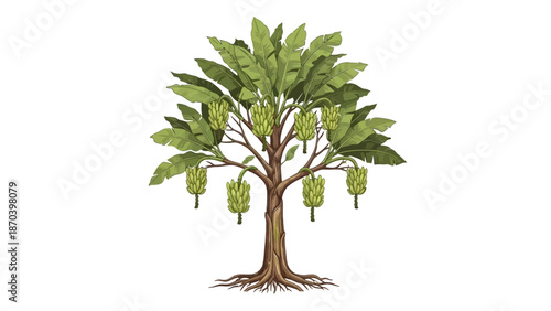 Realistic 3D Neem Tree with Green Foliage and Medicinal Plant Details