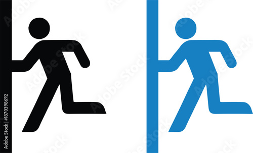 Login and logout icon set. Set of sign out, Sign in vector icon. Open and close door symbol.Website user logout and login isolated icon.