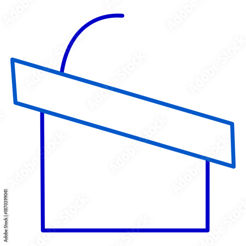 Podium lecture stand line icon