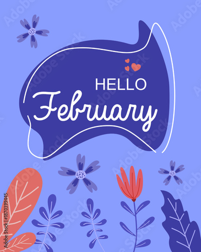 Hello february illustrations