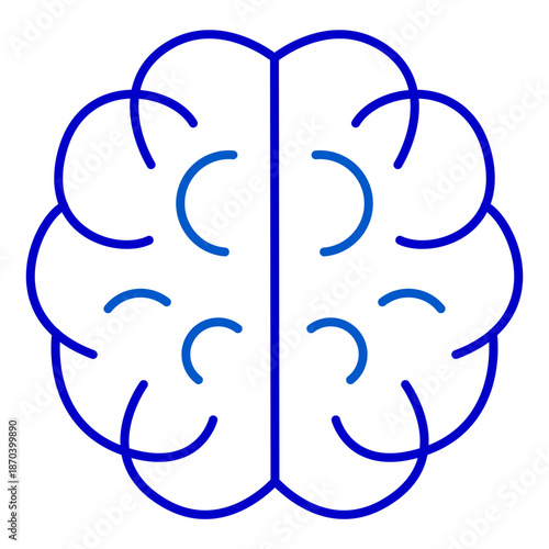 Human brain intelligence line icon