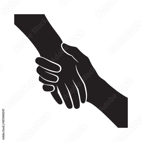 A helping hand reaching out towards another a symbol of support