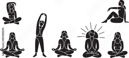 Yoga poses for relaxation and meditation practice