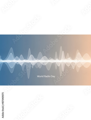 Radio world day abstract sound wave background for global broadcasting awareness audio culture media communication technology celebration design