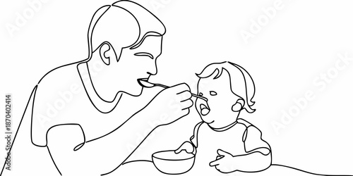 A mother lovingly feeding her baby with a spoon a tender moment