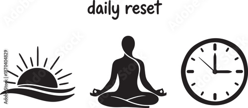 Daily Reset Meditation and Time Management Concept