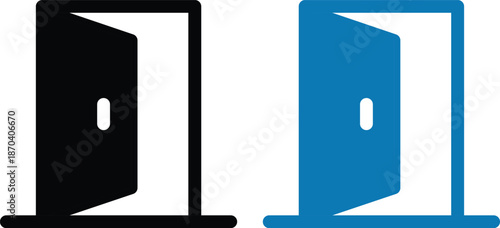 Login and logout icon set. Set of sign out, Sign in vector icon. Open and close door symbol.Website user logout and login isolated icon.