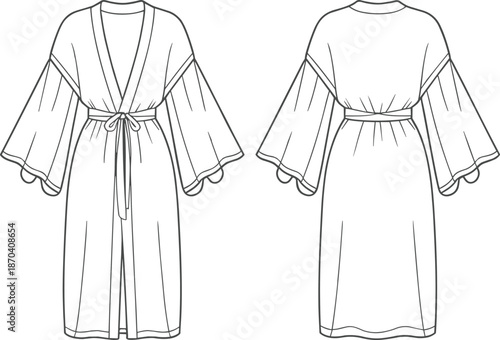 Fashion technical sketch of a hooded utility jacket featuring raglan sleeves, button front closure, drawstring hood, and large flap pockets.